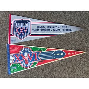 Vintage Superbowl Pennants - Superbowl XXV & XXVI